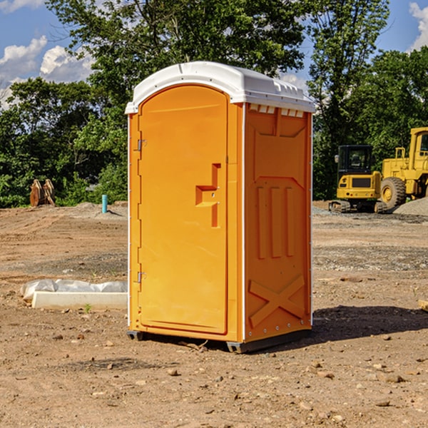 how often are the portable toilets cleaned and serviced during a rental period in Traill County